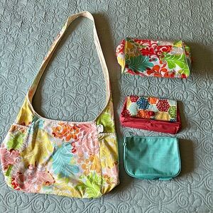 Thirty One Rainbow Floral Bag Set